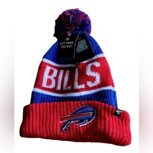 Men’s Buffalo Bills ’47 Bering Knit Hat Cuffed Pom Official NFL Beanie